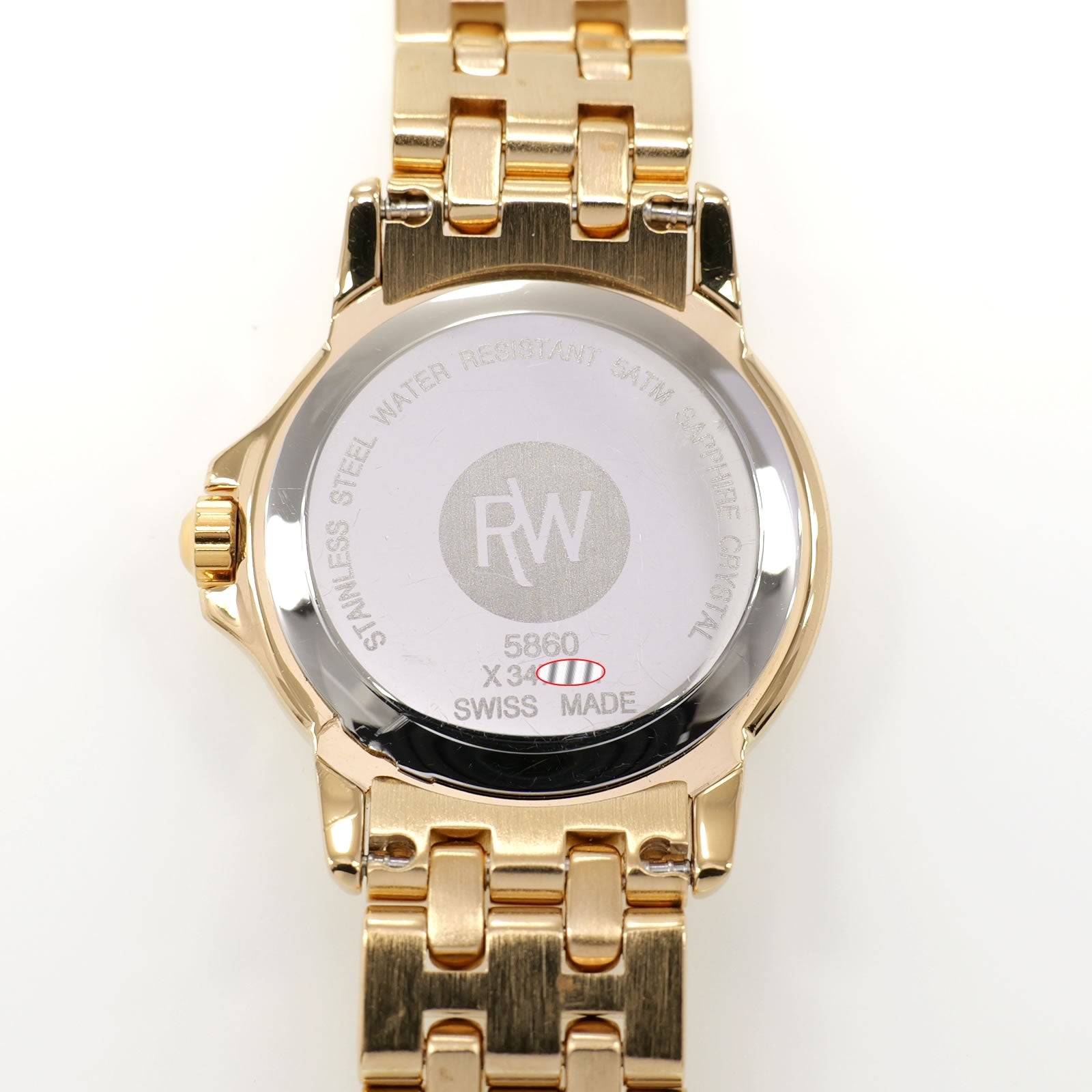 Raymond Weil Tango 5860 stainless steel case back