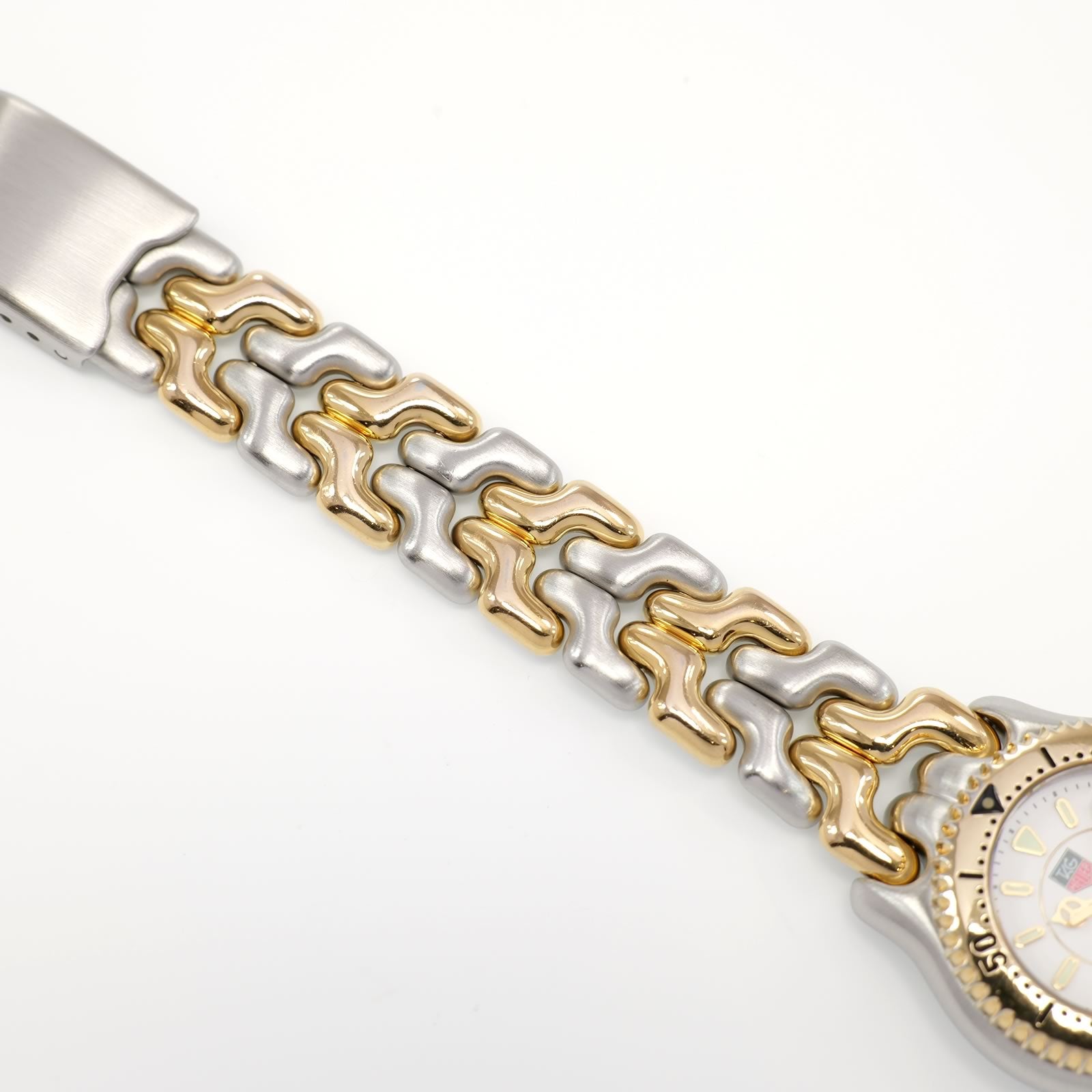 TAG Heuer SEL WG1422-0 S-link stainless steel and 18k gold plated bracelet top