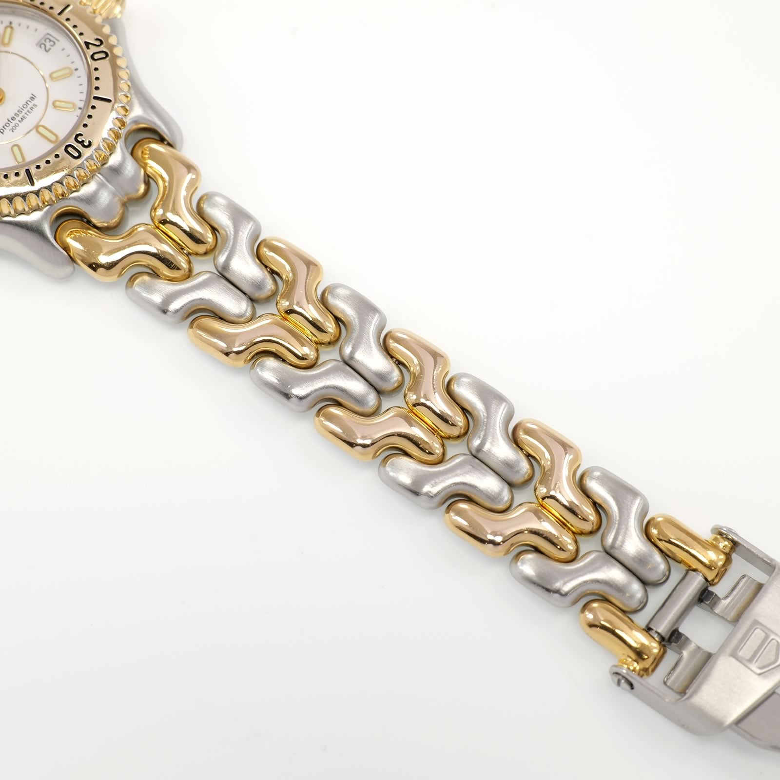 TAG Heuer SEL WG1422-0 S-link stainless steel and 18k gold plated bracelet bottom