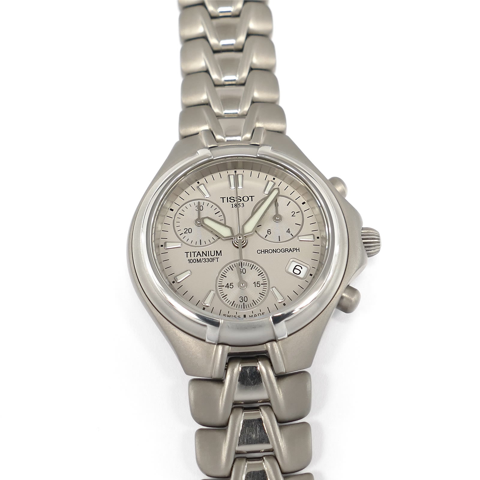 Tissot Titanium Chronograph T645P Grey Dial Ladies 33mm with Date