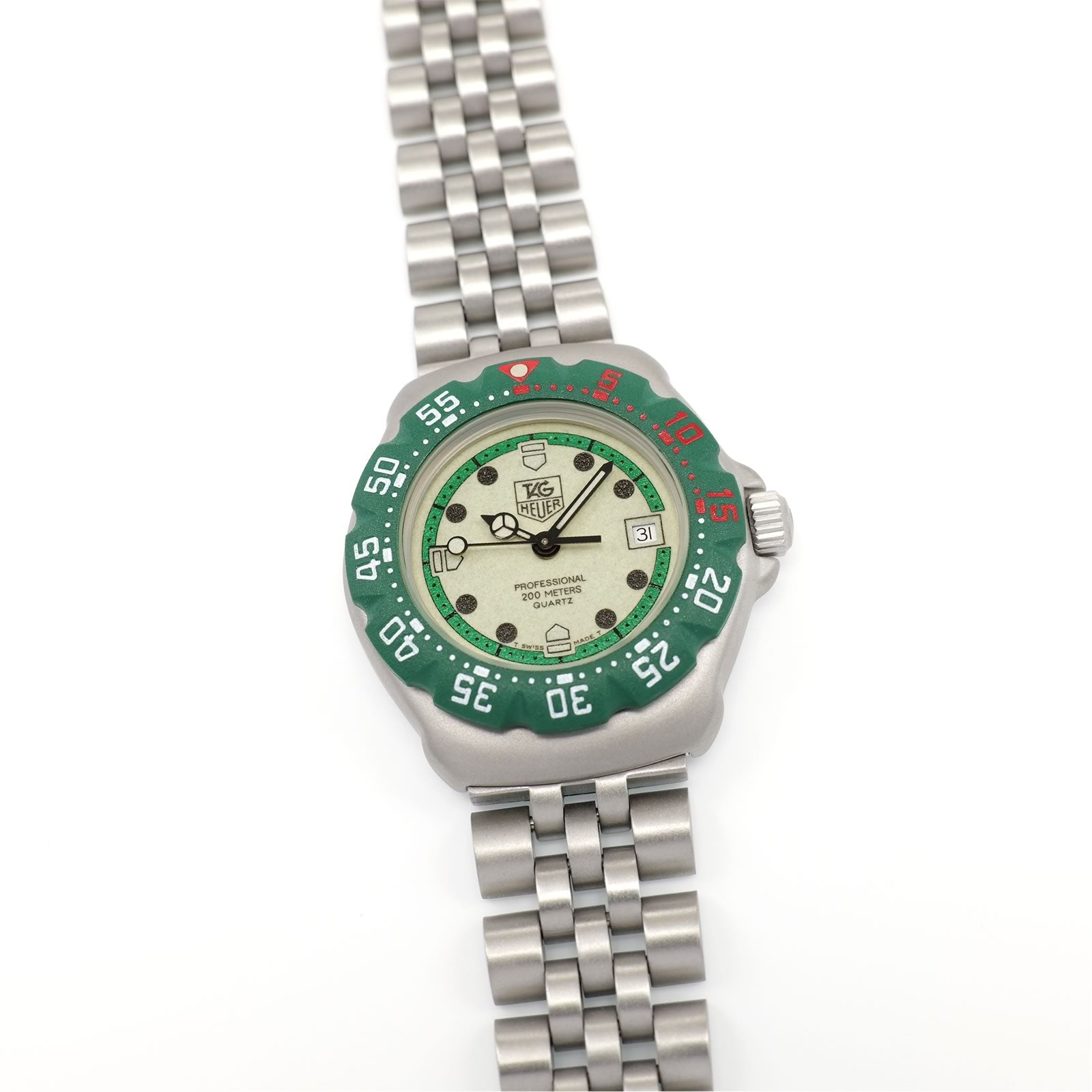 TAG Heuer Formula 1 Ladies 372.508 Luminous Green 29mm Vintage