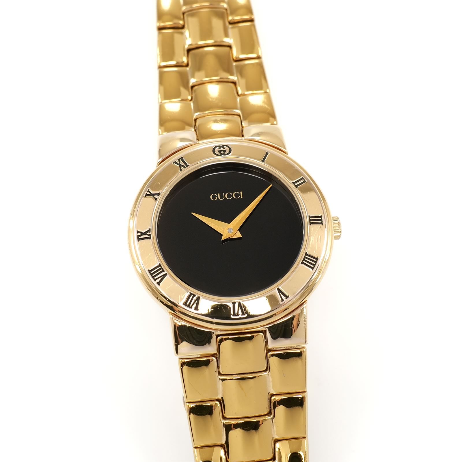 1円スタート】GUCCI グッチ 3300.2.L GP ブラック文字盤 クオーツ
