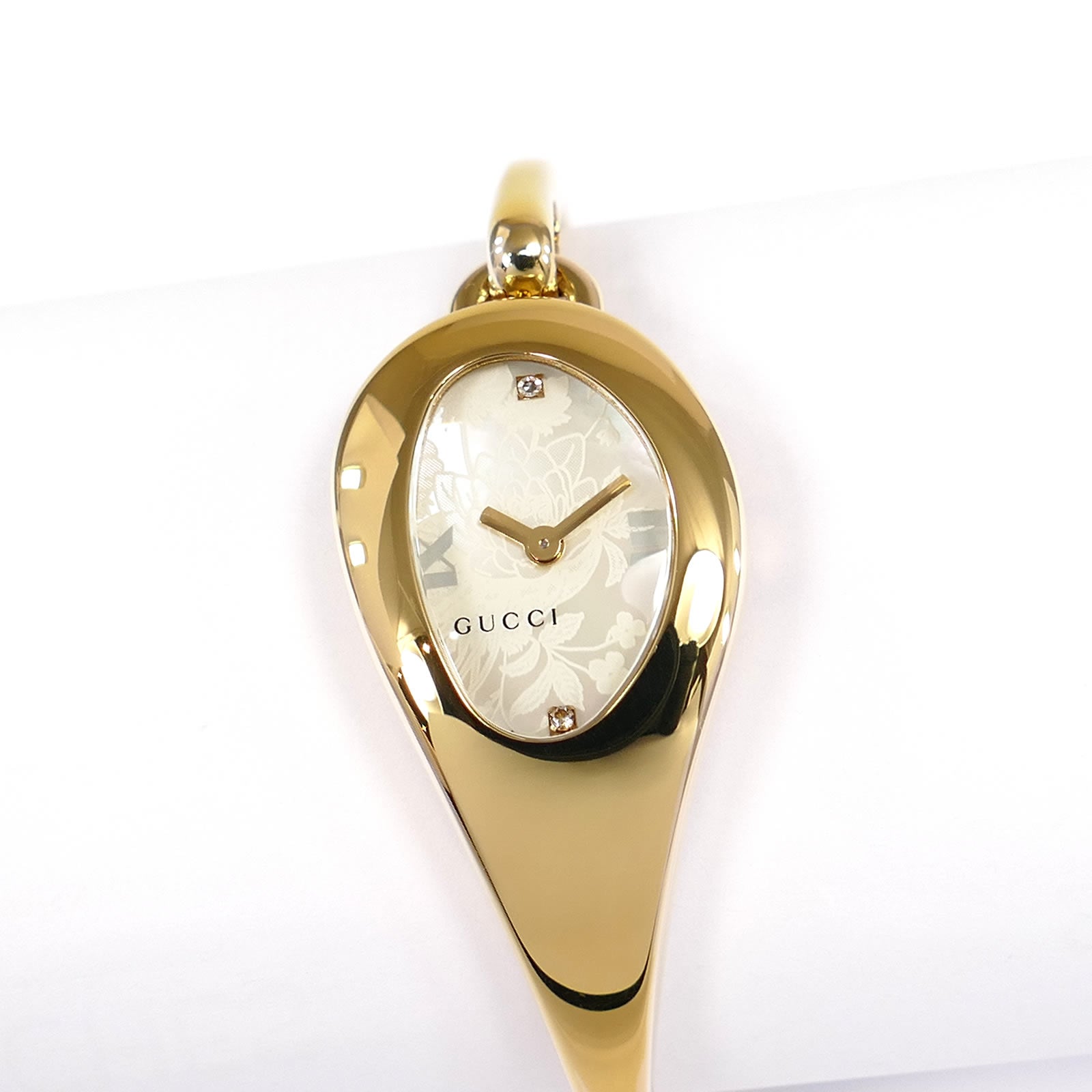 Gucci 103 Horsebit Ladies Diamond White Mother of Pearl 18k Gold - Main Image