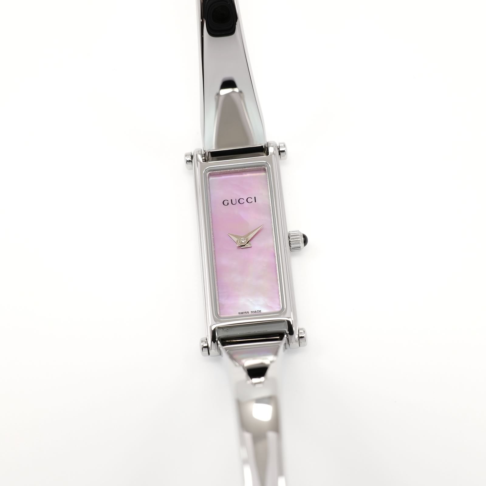 Gucci 1500L Ladies 12mm Pink Mother of Pearl Rectangular Dial