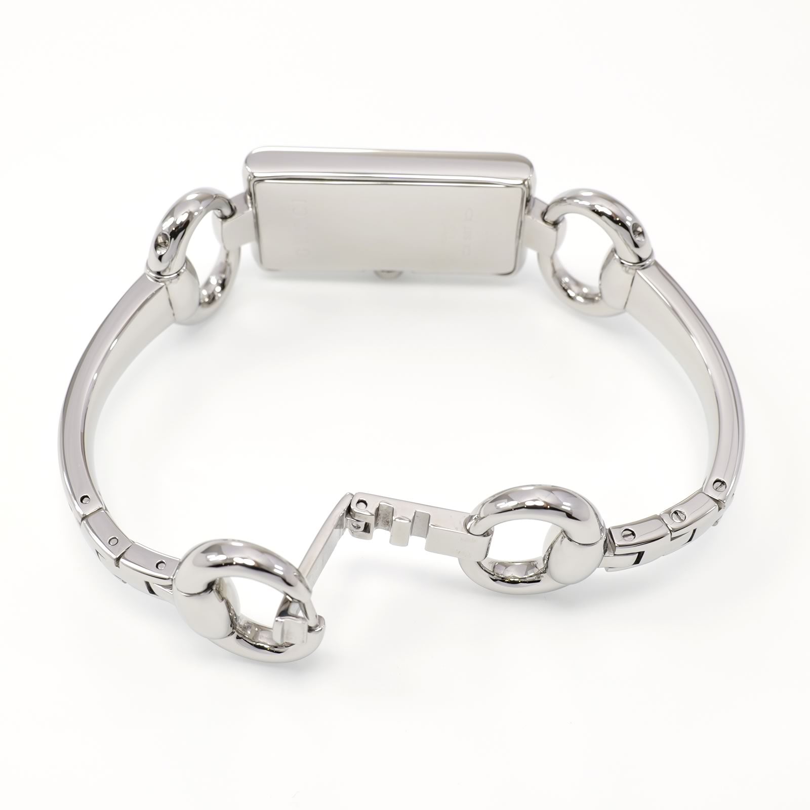 Gucci Tornabuoni 119 stainless steel bangle clip open