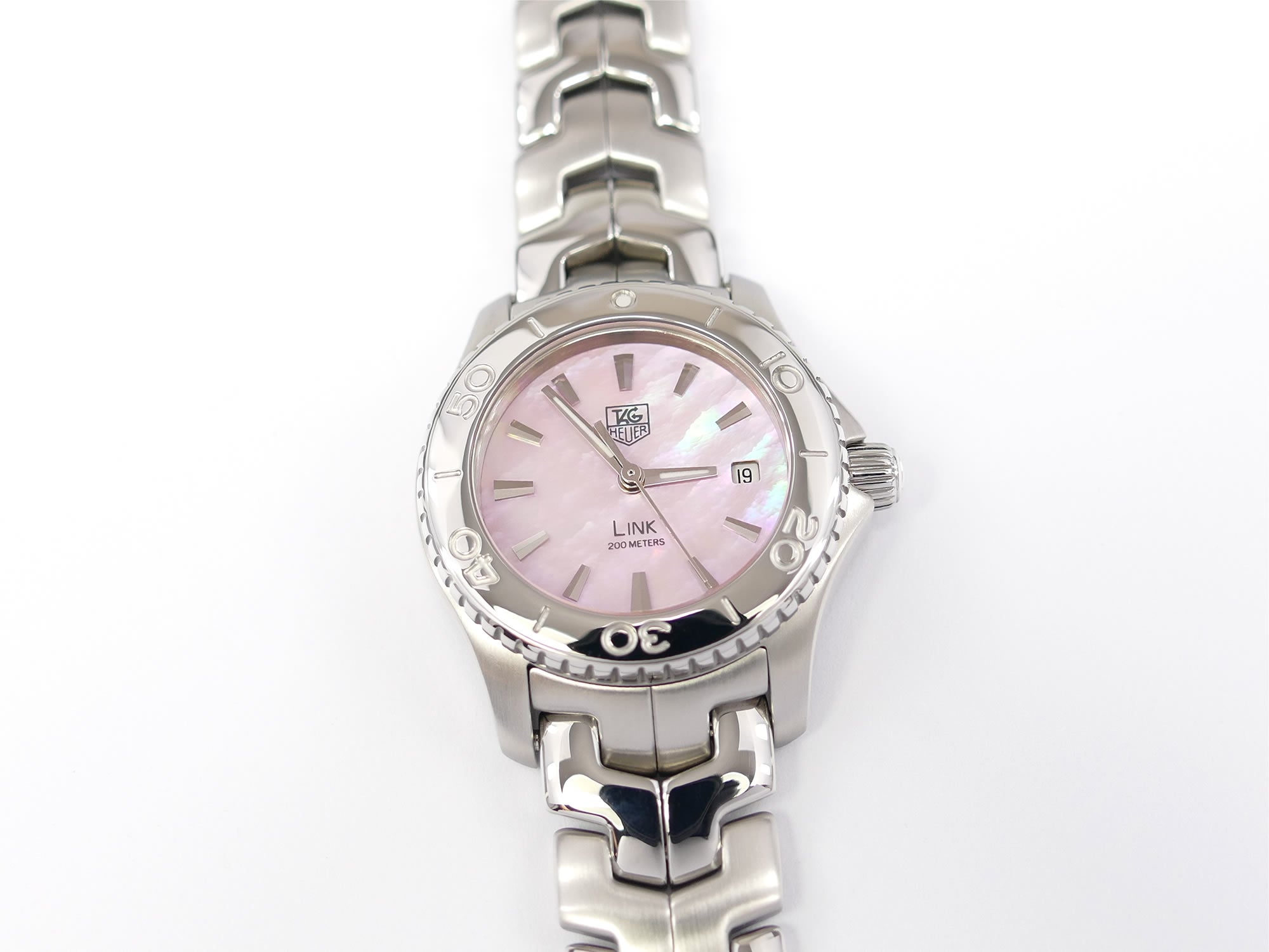 TAG Heuer Link WJ1315-1 Pink Mother of Pearl Dial Ladies 27mm