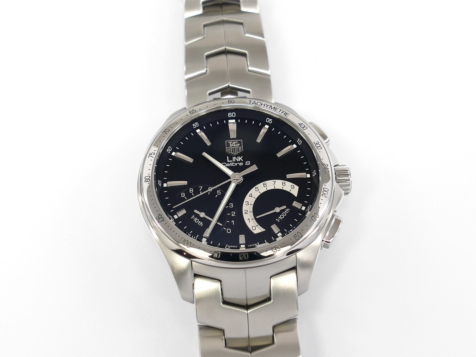 TAG Heuer Link Calibre S CAT7010 Black 43mm Chronograph – SWWatches