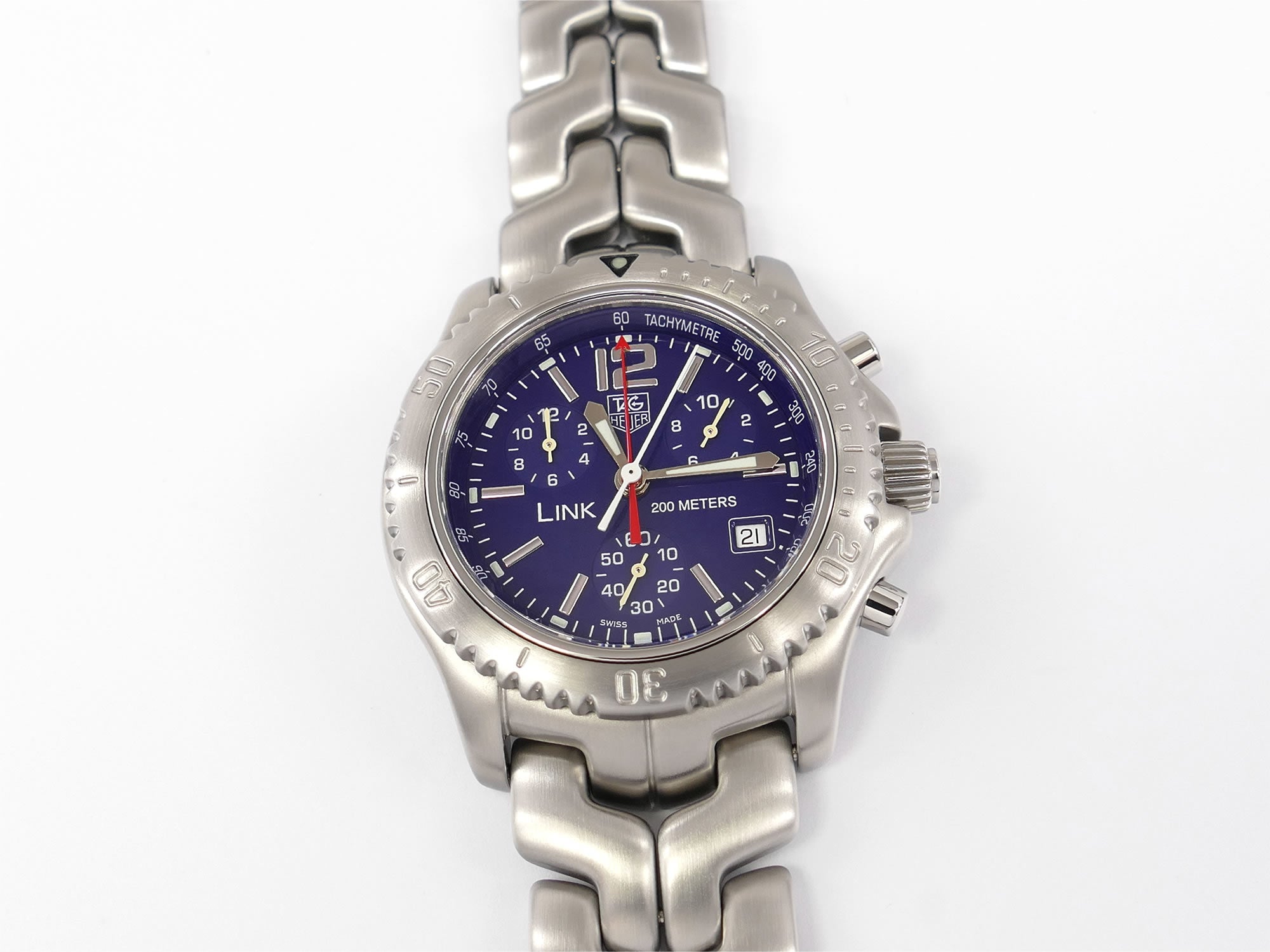 TAG Heuer Link Chronograph CT1110-0 Blue Dial 41mm Bourne Identity