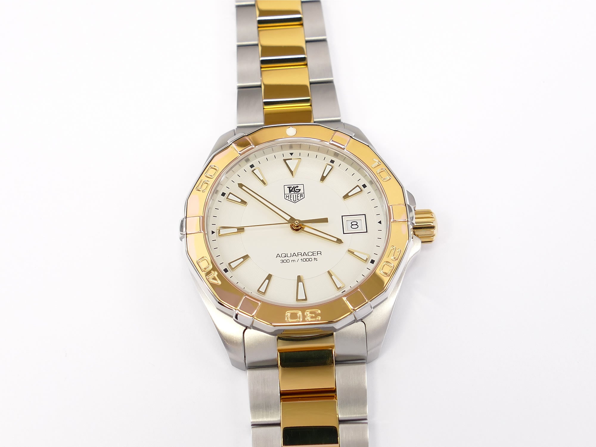 TAG Heuer Aquaracer WAY1120 Silver Dial with 18k Gold Men's 41mm