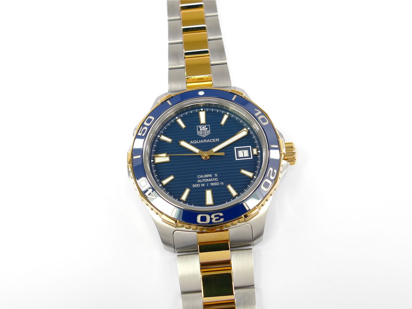 TAG Heuer Aquaracer Calibre Blue Ceramic Bezel 18k Gold