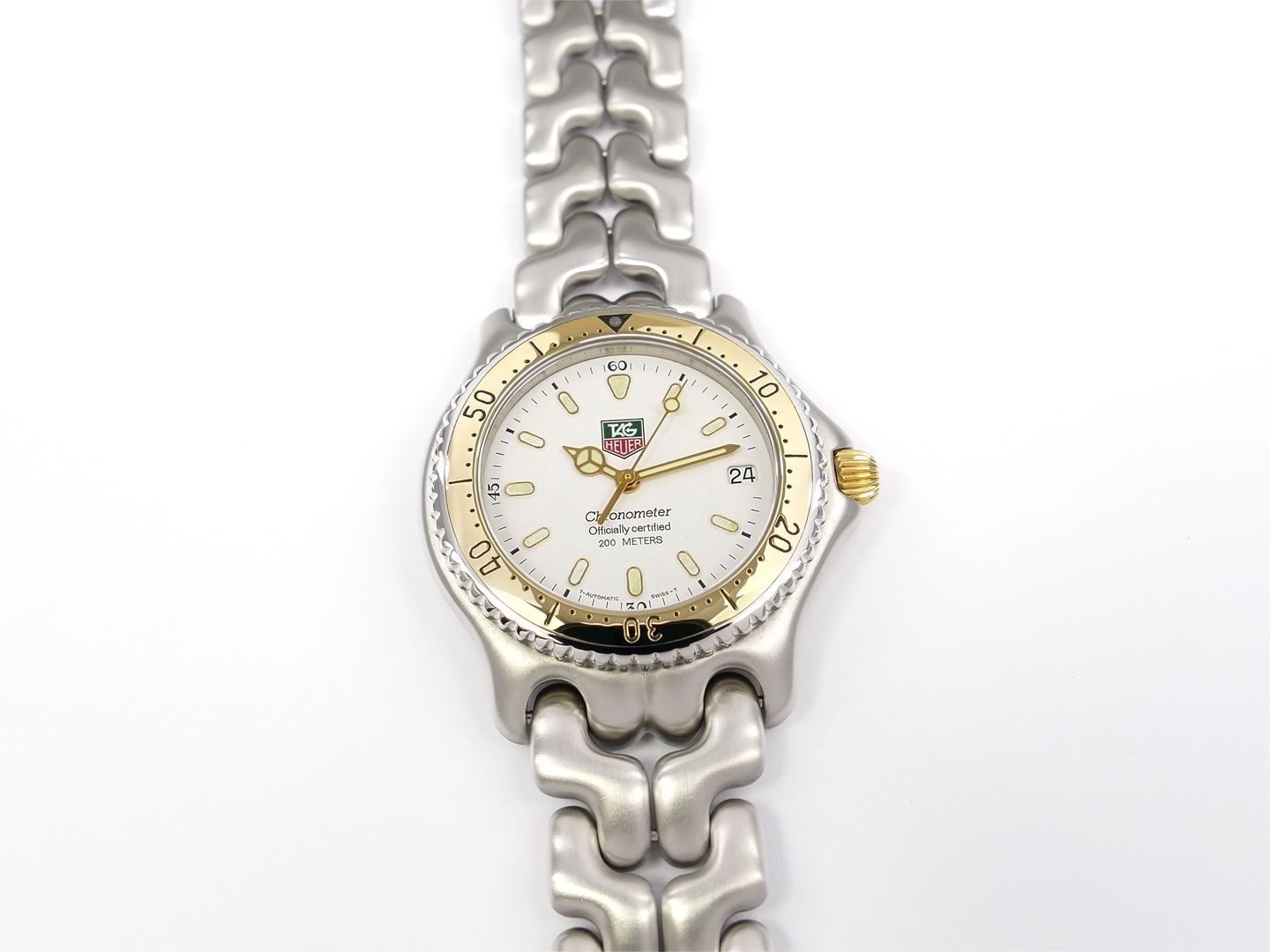 TAG Heuer SEL White Chronometer Soild Gold Bezel S87.806 – SWWatches