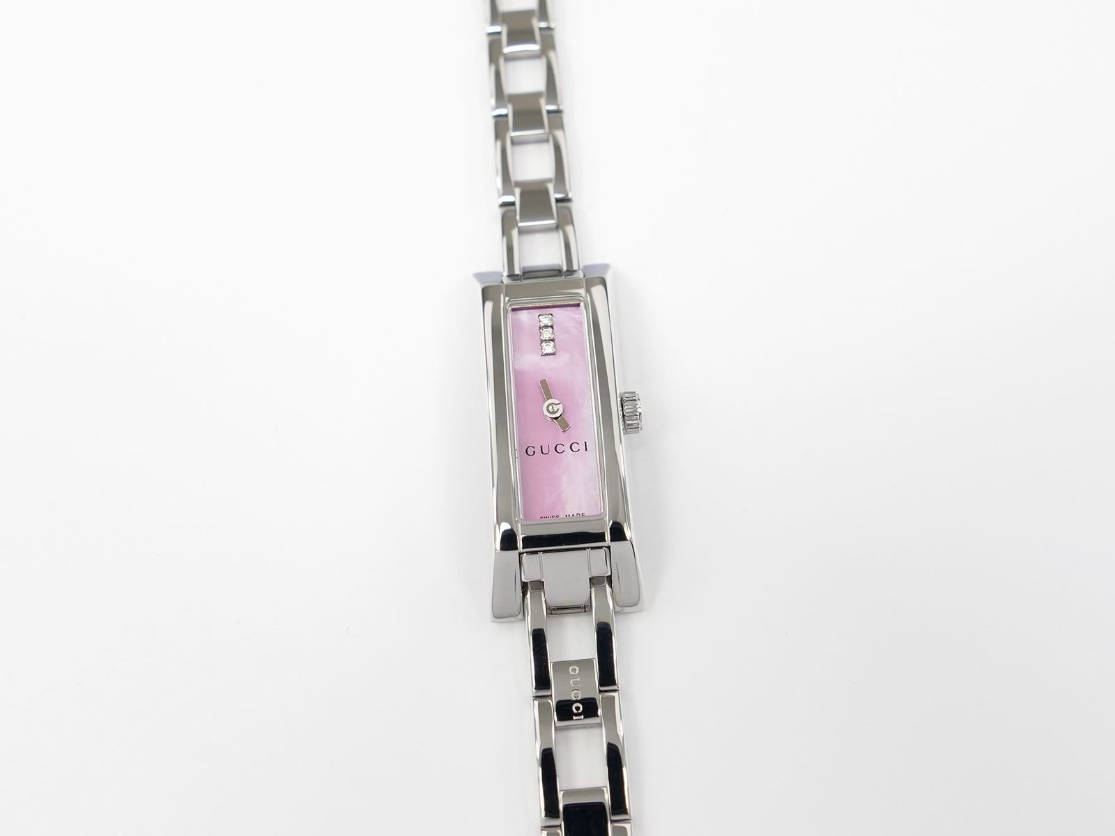 Gucci G-Link 110 Pink Mother of Pearl and Diamond Dial YA110515