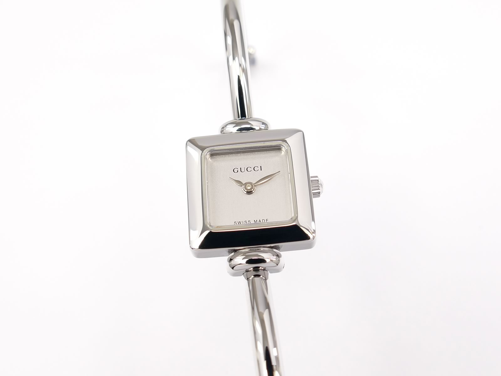Gucci silver bangle watch Buy Gucci Vintage Silver Bangle & Black Dial Watch - S  main image 2