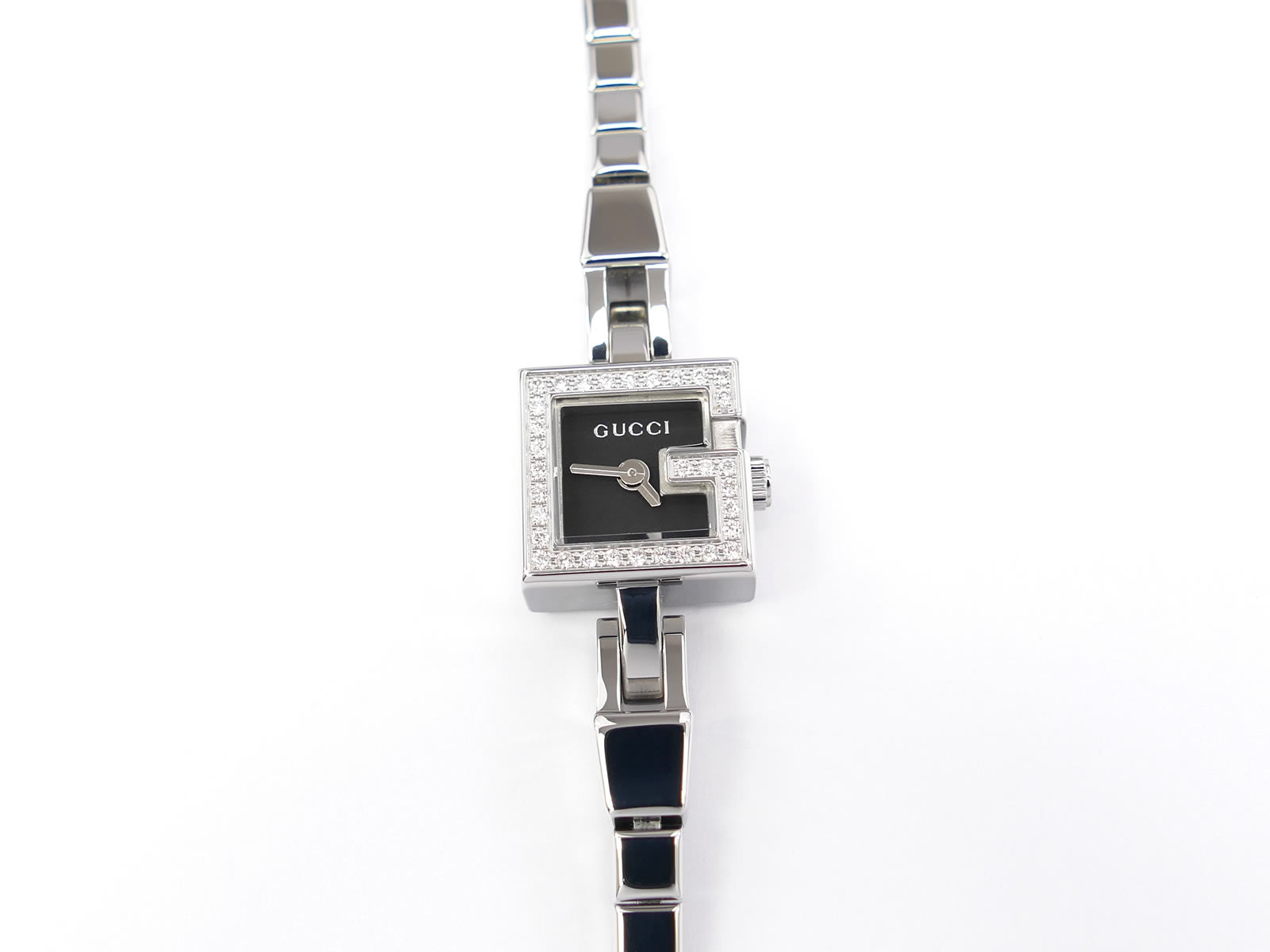 Gucci Mini G 102 Black Square Watch with Diamond Bezel – SWWatches