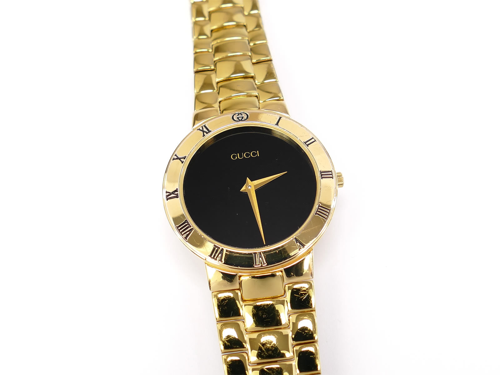 Gucci 3300M Black Dial 18k Gold Plated & PVD Small 33mm 