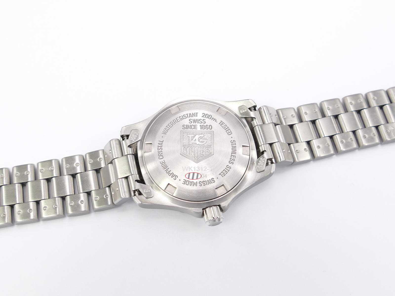 TAG Heuer 2000 WK1312-1 stainless steel screw down case back