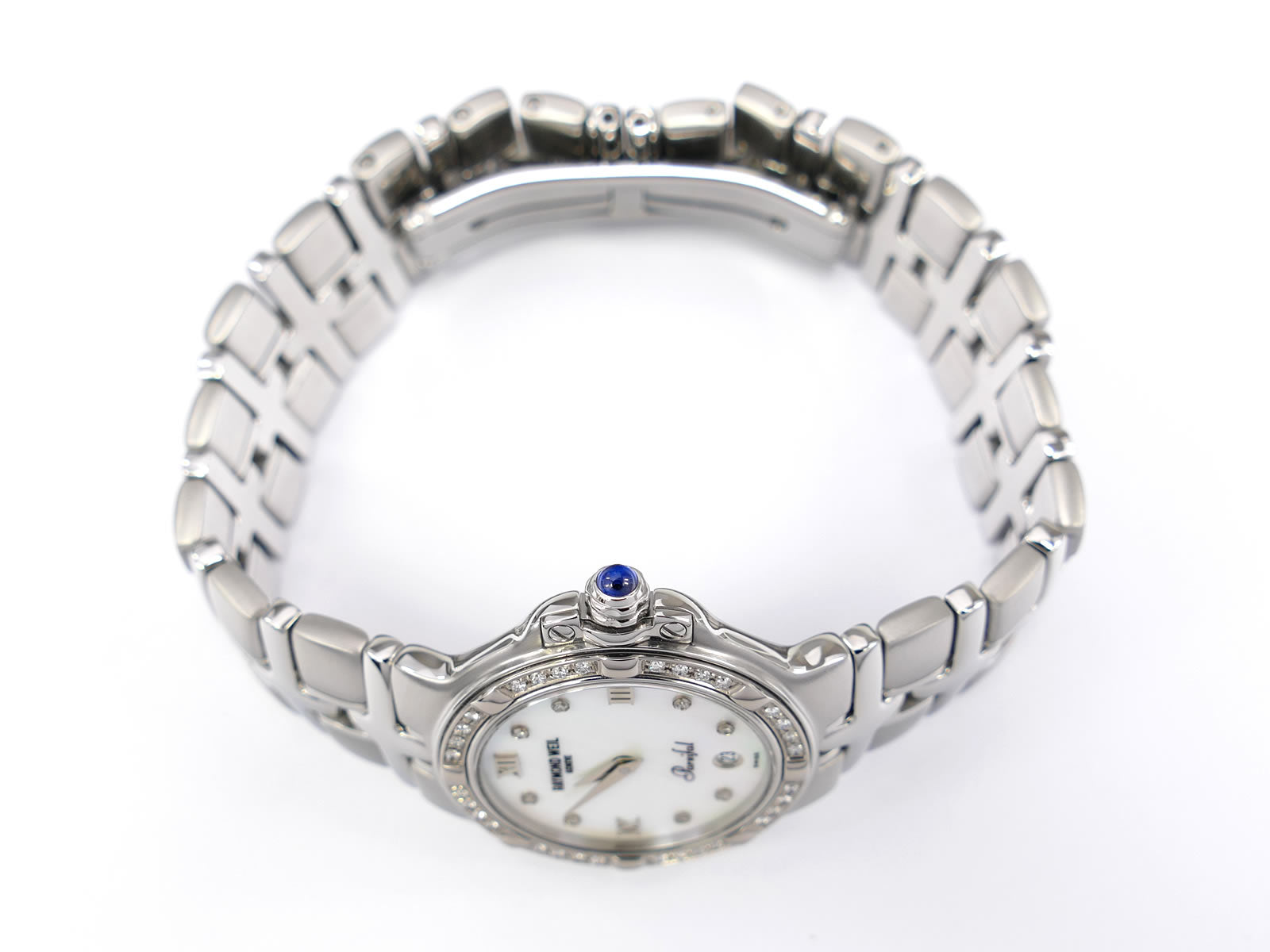 Raymond Weil Parsifal 9995 stainless steel crown with sapphire cabochon