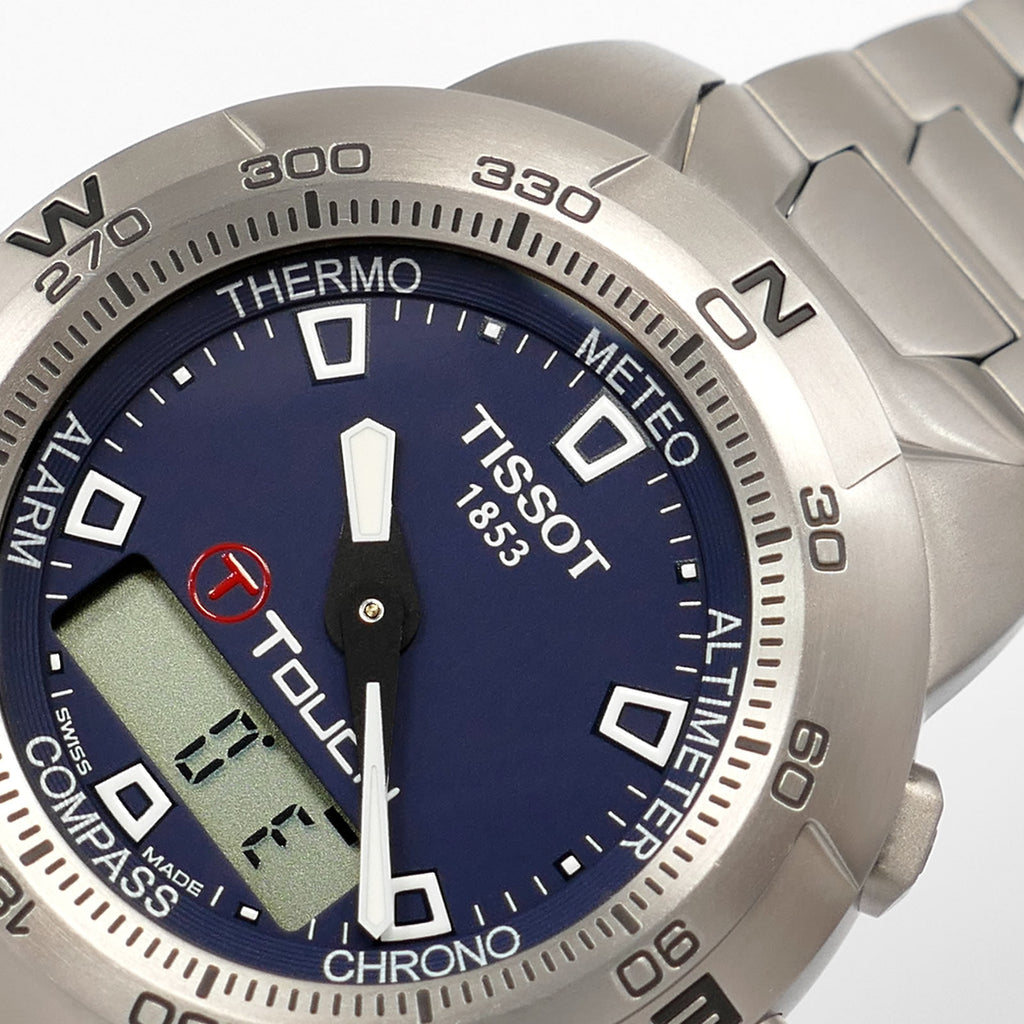 Tissot T-Touch Titanium Z253/353 logo close up