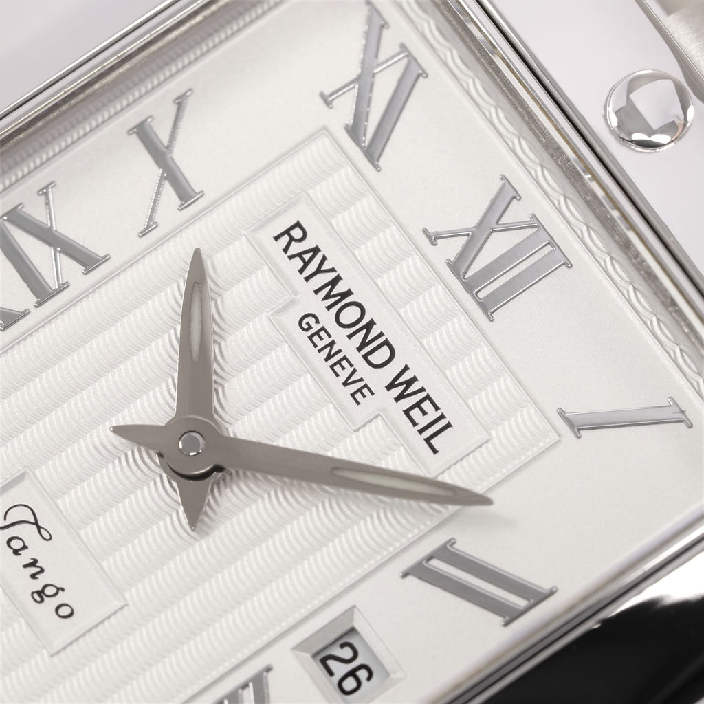 Raymond Weil Tango 5381 logo close up