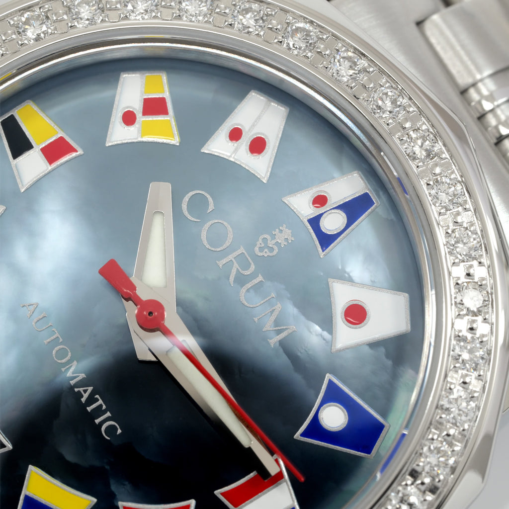 Corum Admiral's Cup 145.440.47 logo close up