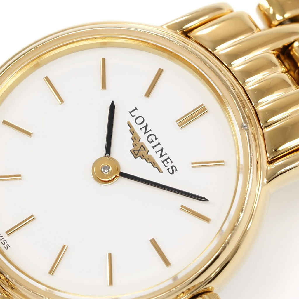 Longines Présence L4.219.2 logo close up