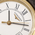 Longines Présence L4.136.2 logo close up