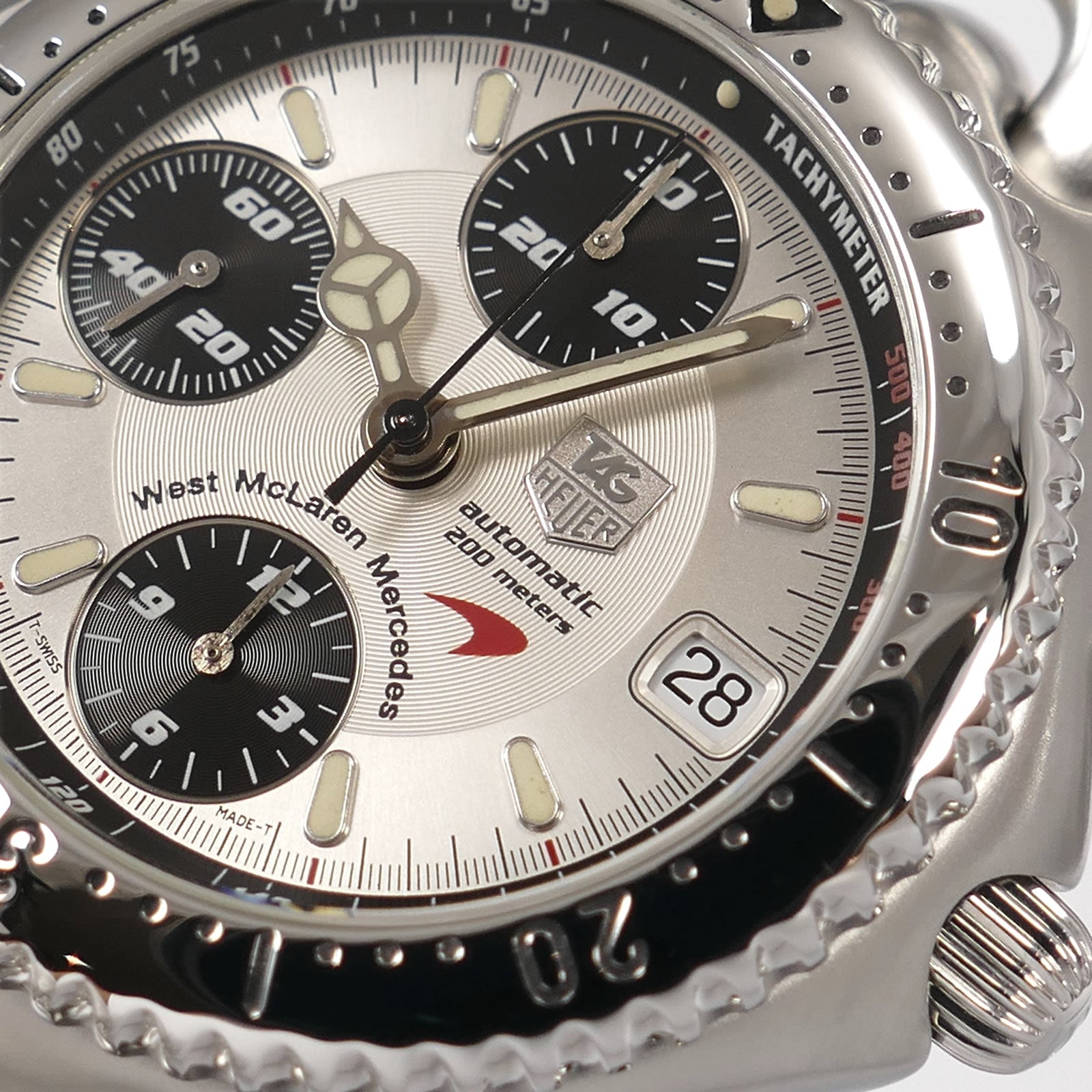 TAG Heuer SEL CG2113 West McLaren Mercedes logo close up