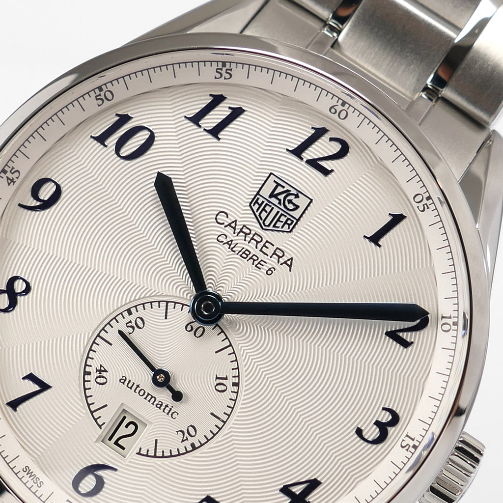 TAG Heuer Carrera Heritage WAS2111 logo close up