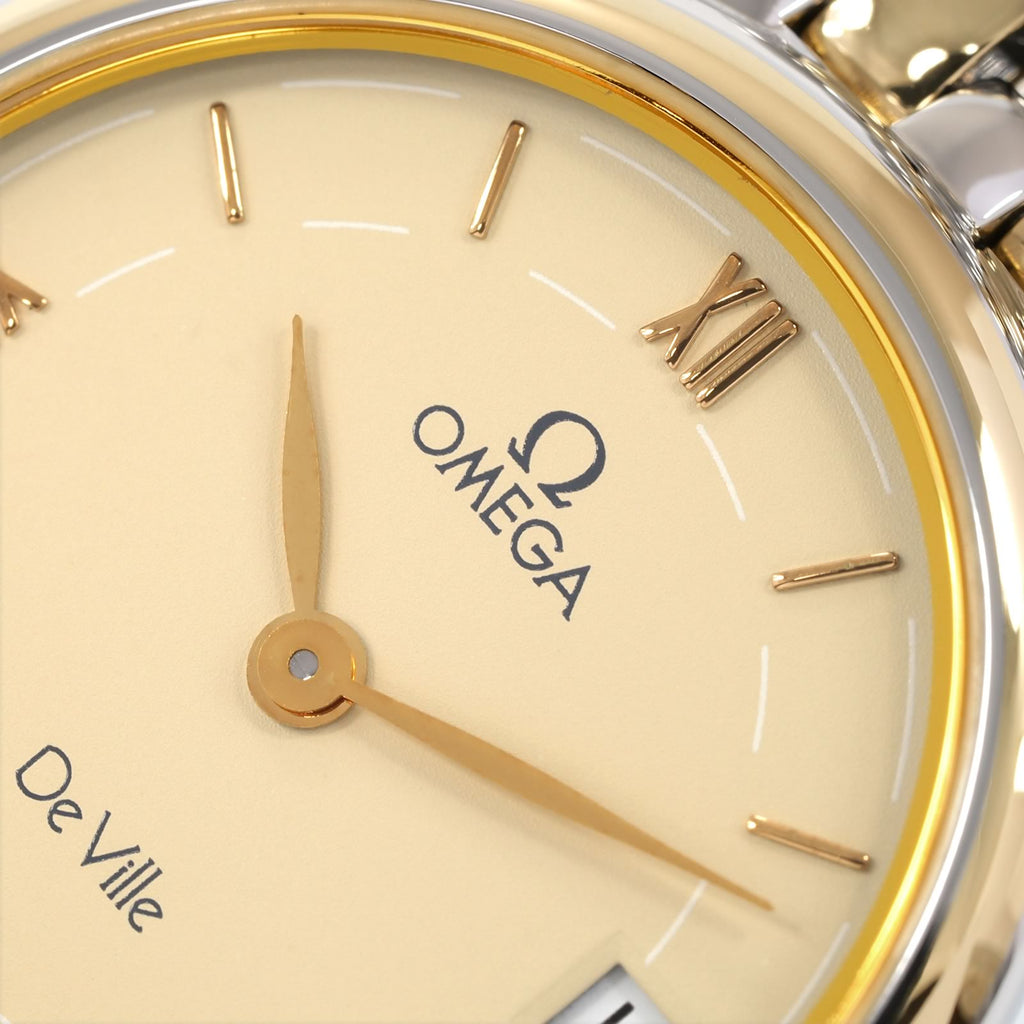 Omega De Ville 7280.63.00 logo close up
