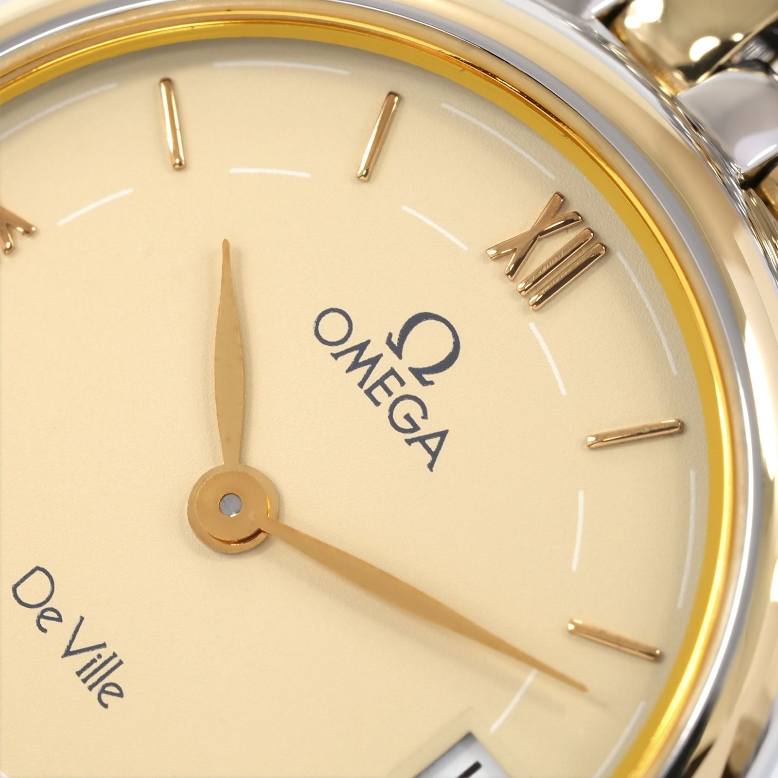 Omega De Ville 7280.63.00 logo close up