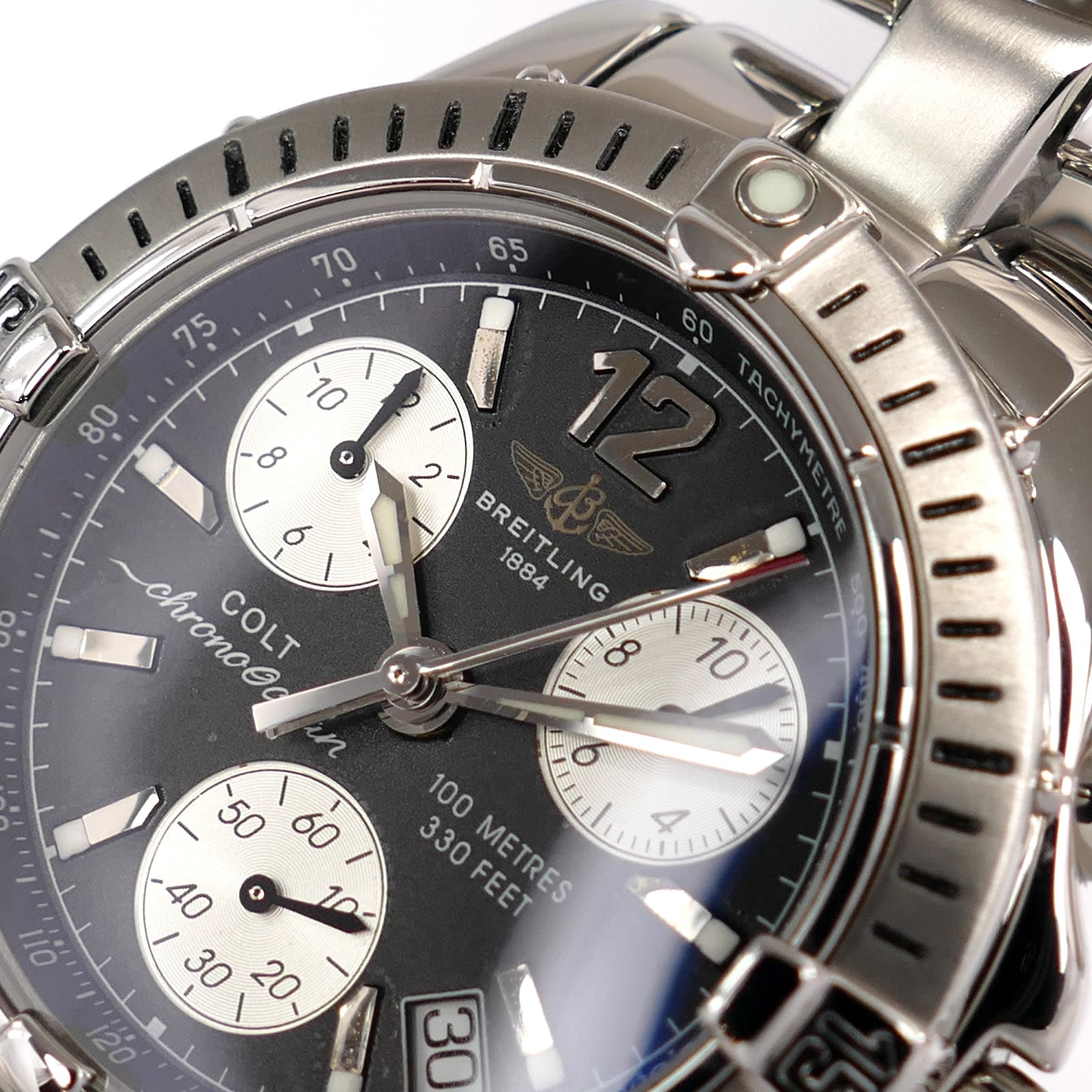 Breitling Colt Chrono Ocean A53350 logo close up