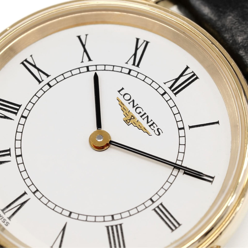 Longines Présence L4.137.2 logo close up