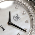TAG Heuer Link WJF1417 dial logo and diamond bezel close up