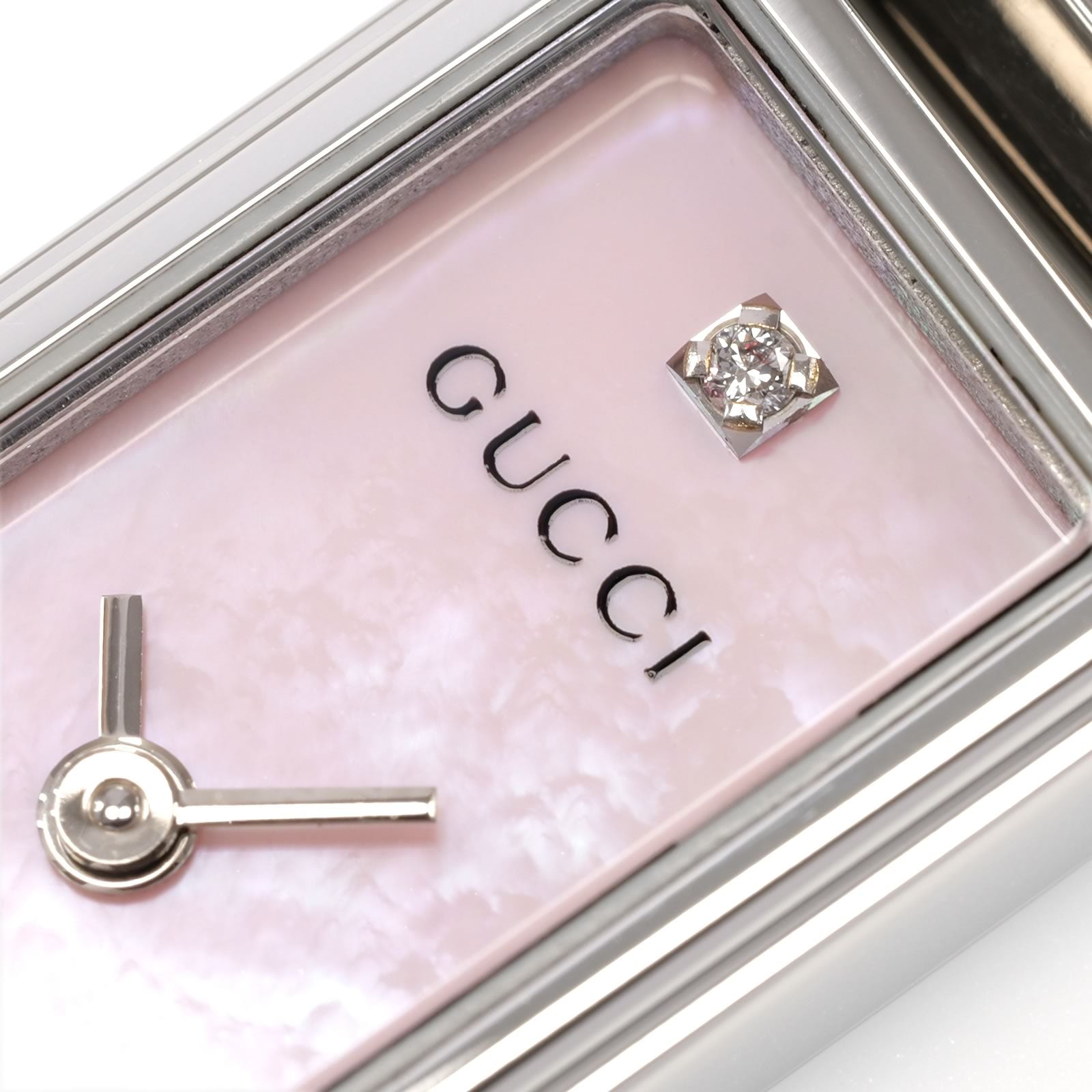 Gucci 1500L Ladies 12mm Pink Mother of Pearl 1 Diamond Dial