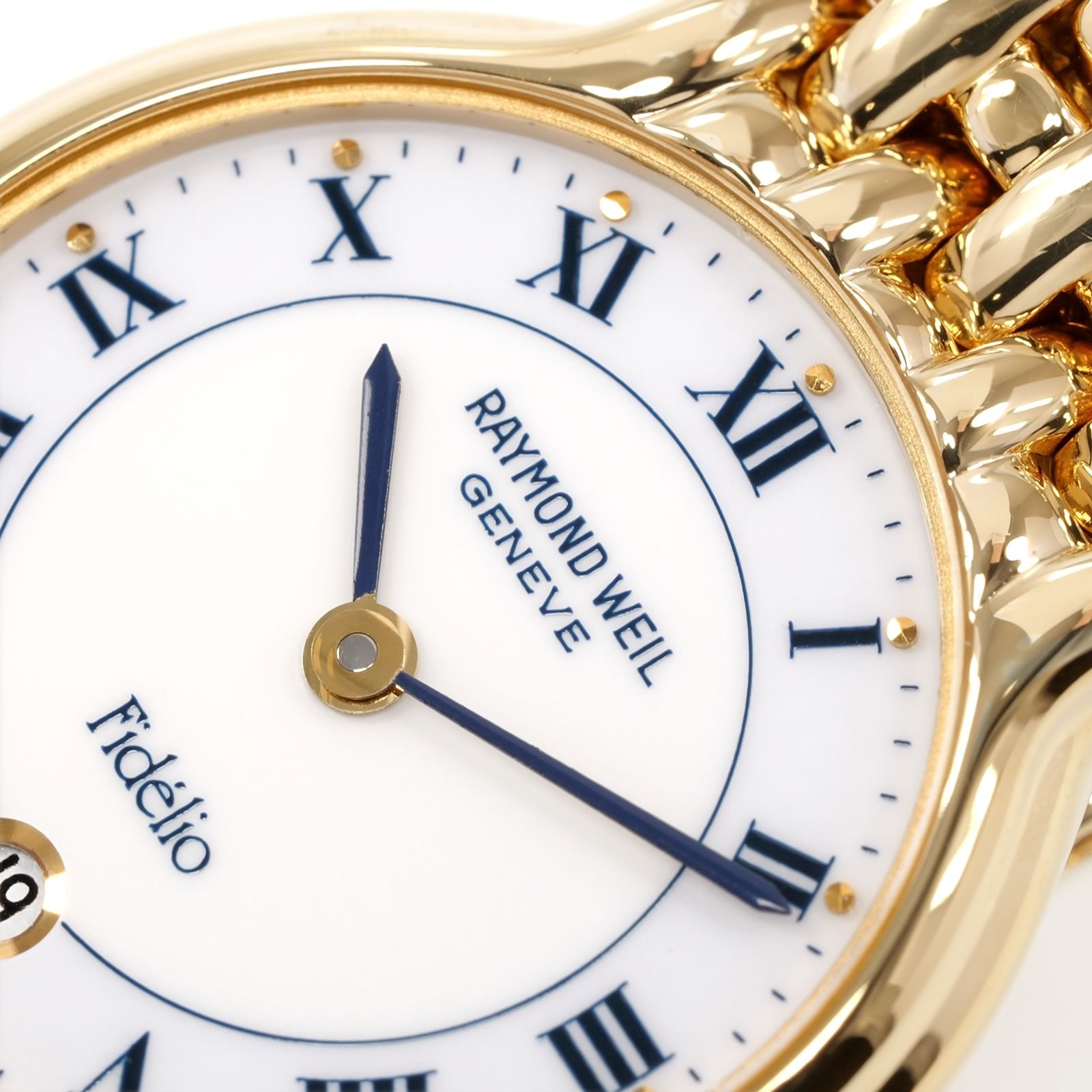Raymond Weil Fidélio 4702 Ladies 24mm White & Blue Dial 18k Gold