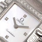 Omega Constellation Quadra 1528.76.00 logo close up