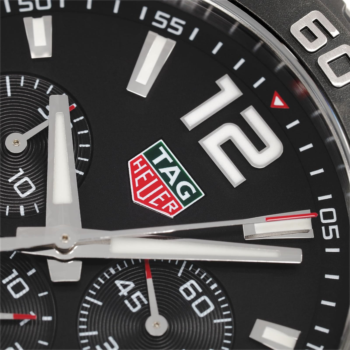 TAG Heuer Formula 1 Chronograph CAZ1010 dial logo close up
