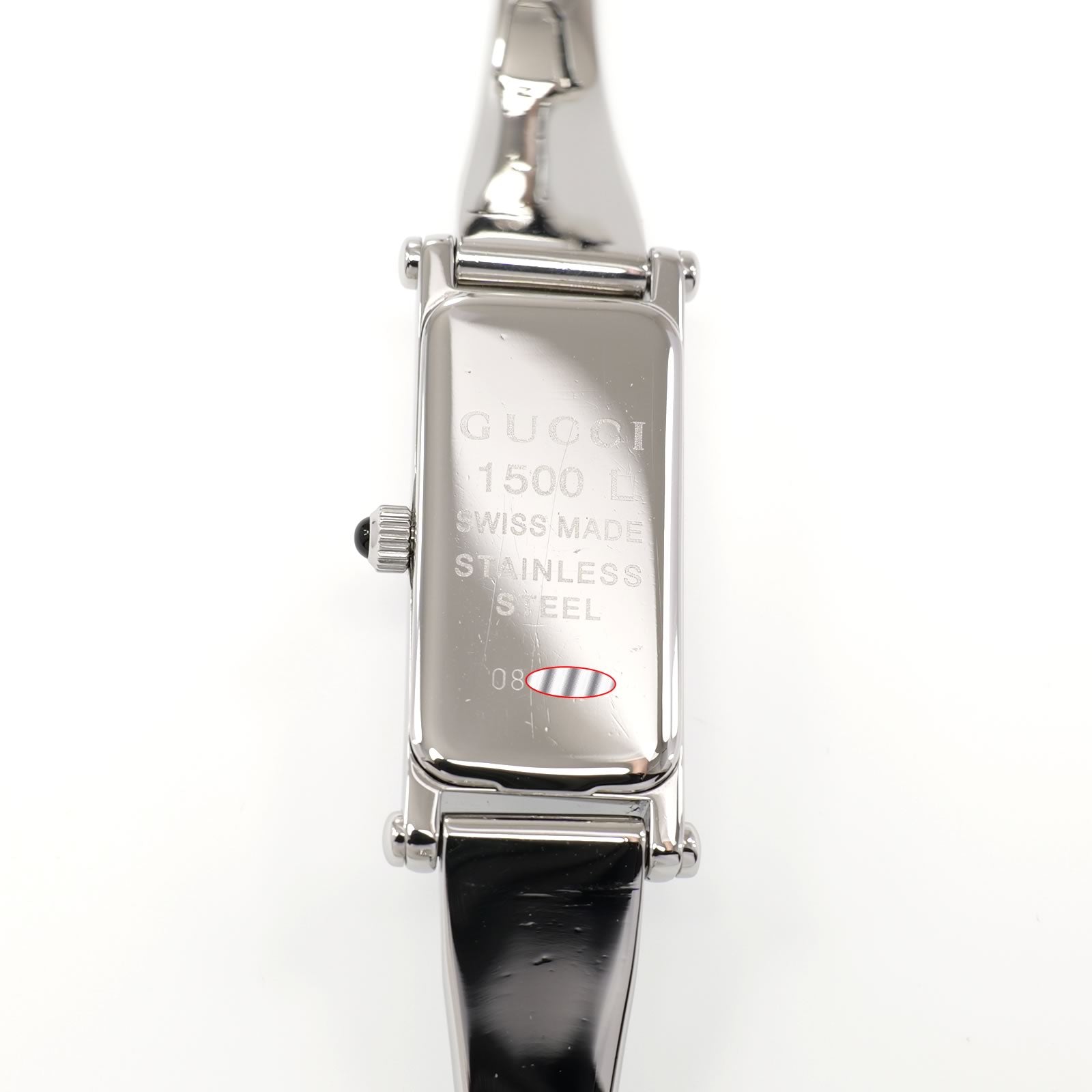 Gucci 1500L Stainless Steel case back