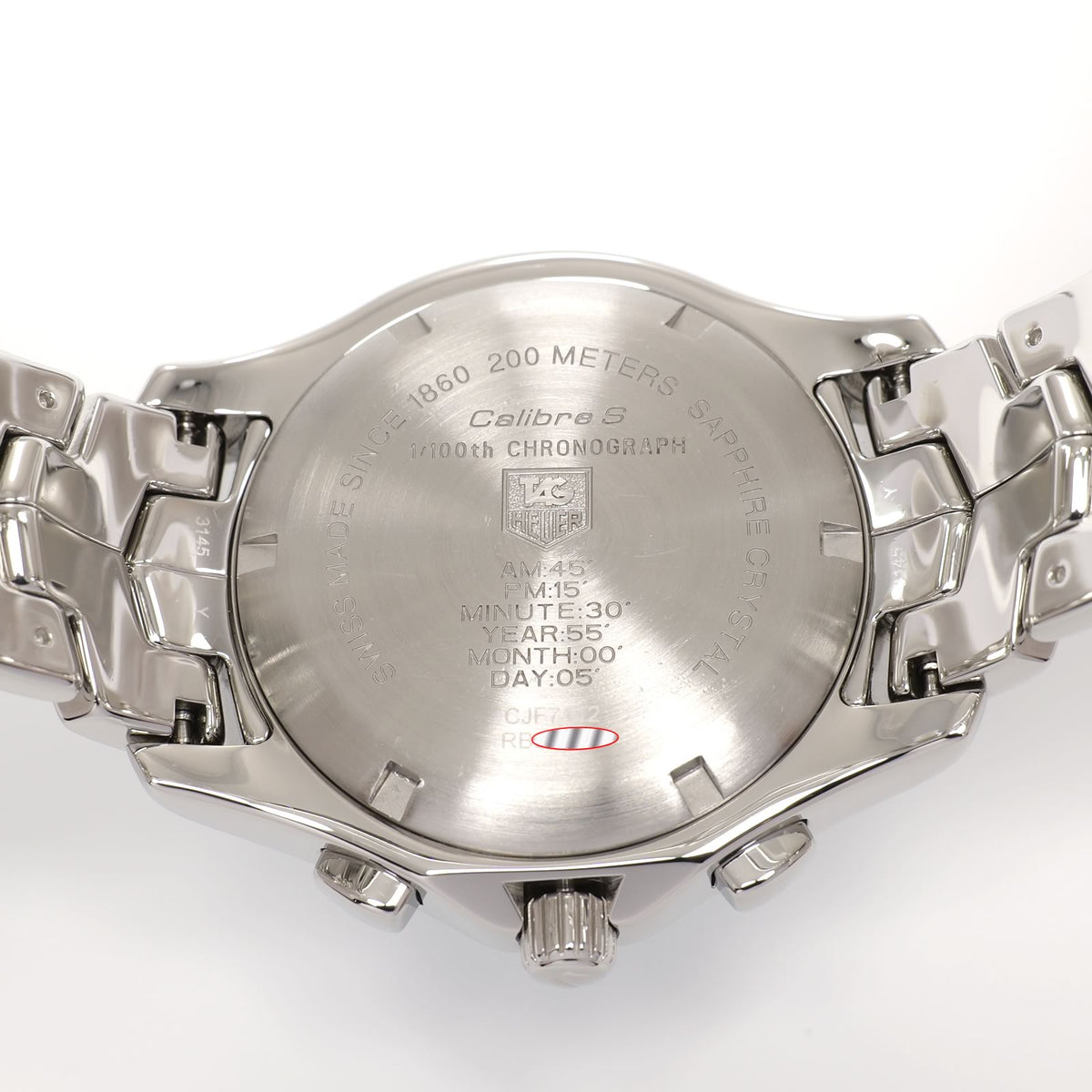 TAG Heuer Link Calibre S CJF7112 stainless steel screw down case back