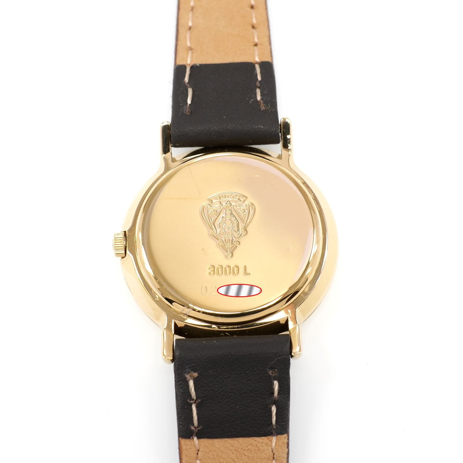 Gucci 3000L 18k Gold Plated case back