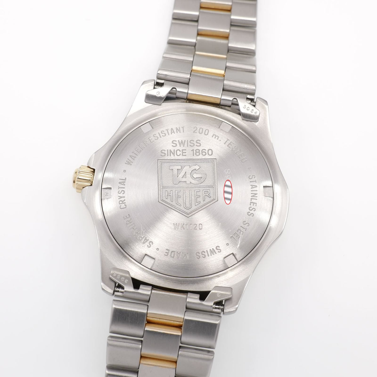 TAG Heuer 2000 WK1121 stainless steel screw down case back