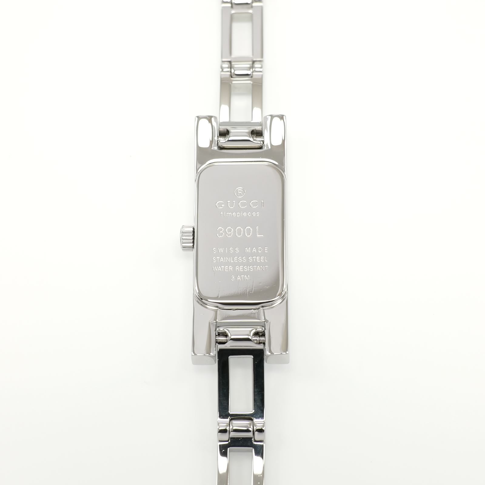 Gucci 3900L Ladies 12mm Black Dial with 26 Diamonds Rectangular