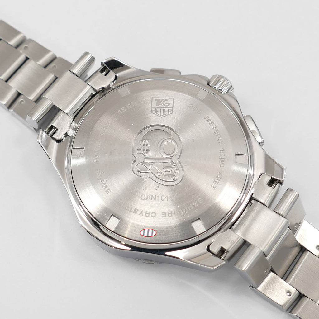 TAG Heuer Aquaracer 300M Chronograph CAN1011 stainless steel screw down case back