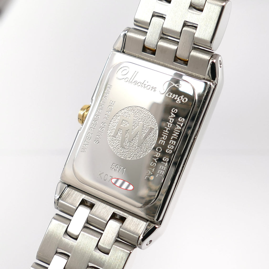 Raymond Weil Tango 5971 stainless steel case back