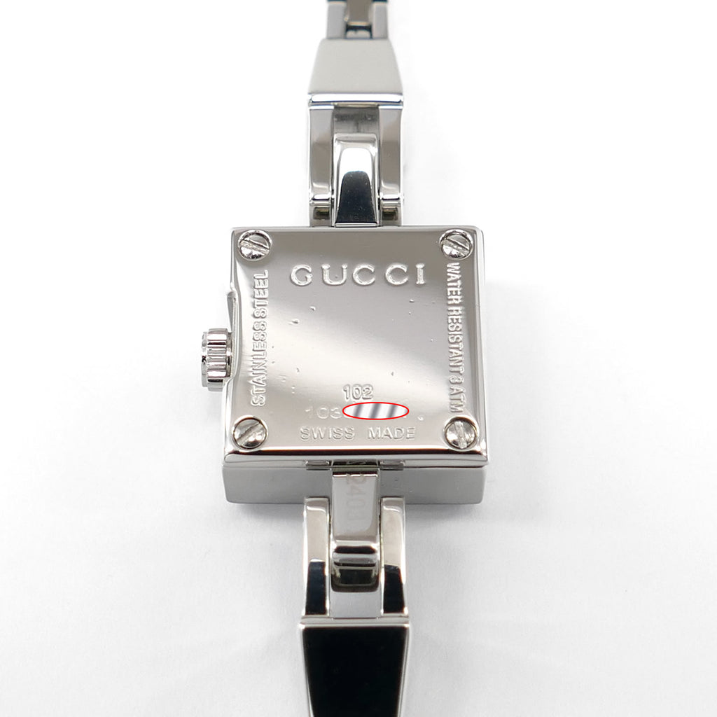 Gucci Mini G 102 stainless steel case back
