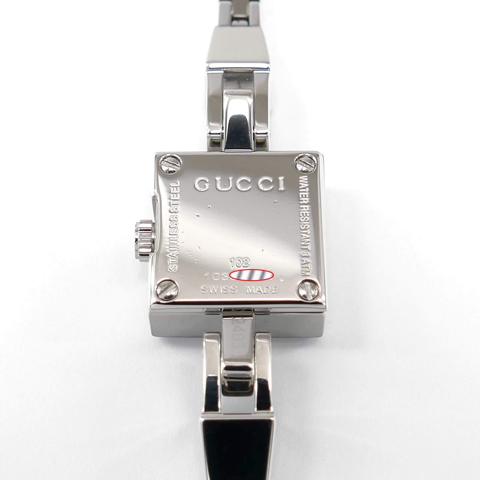 Gucci Mini G 102 stainless steel case back