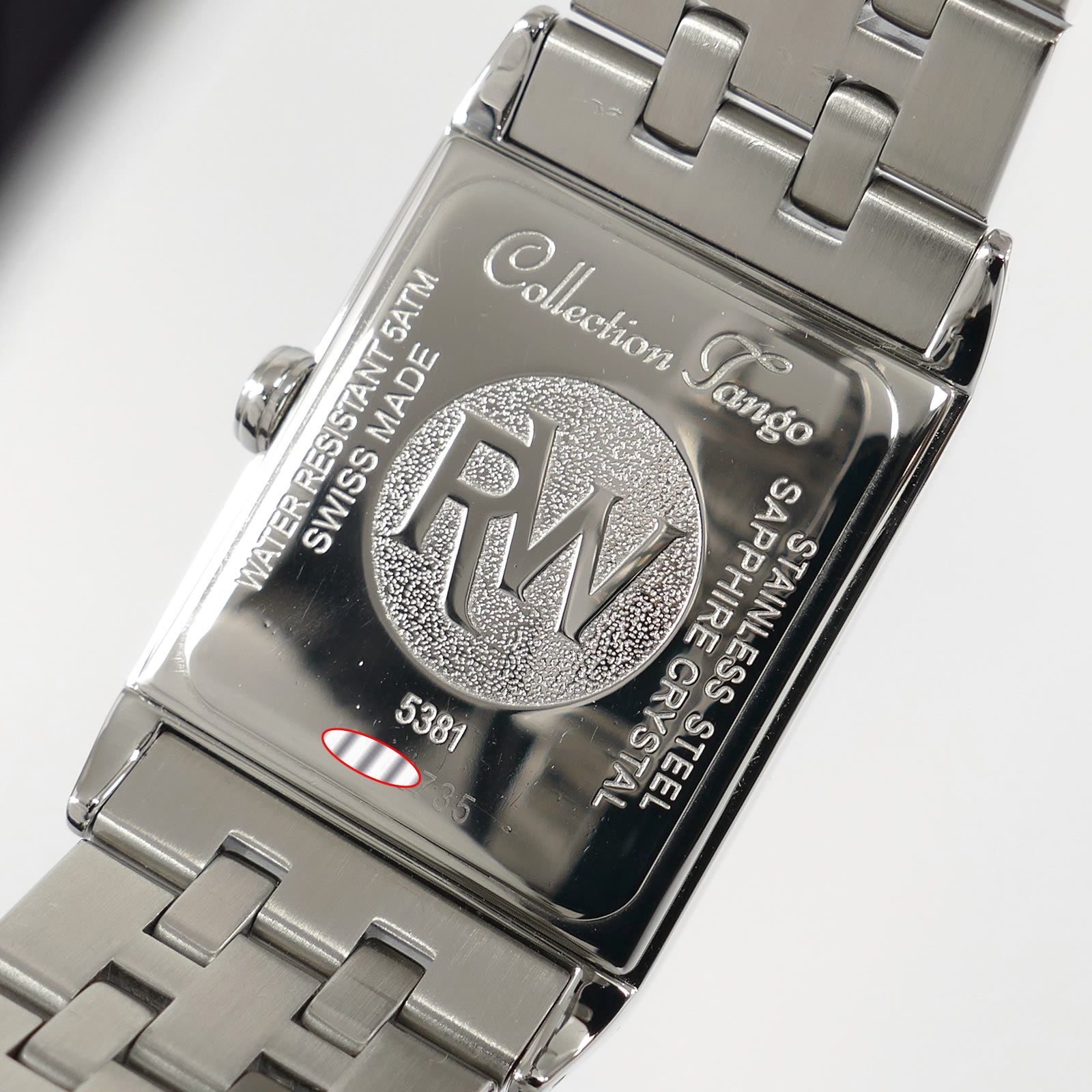Raymond Weil Tango 5381 stainless steel case back