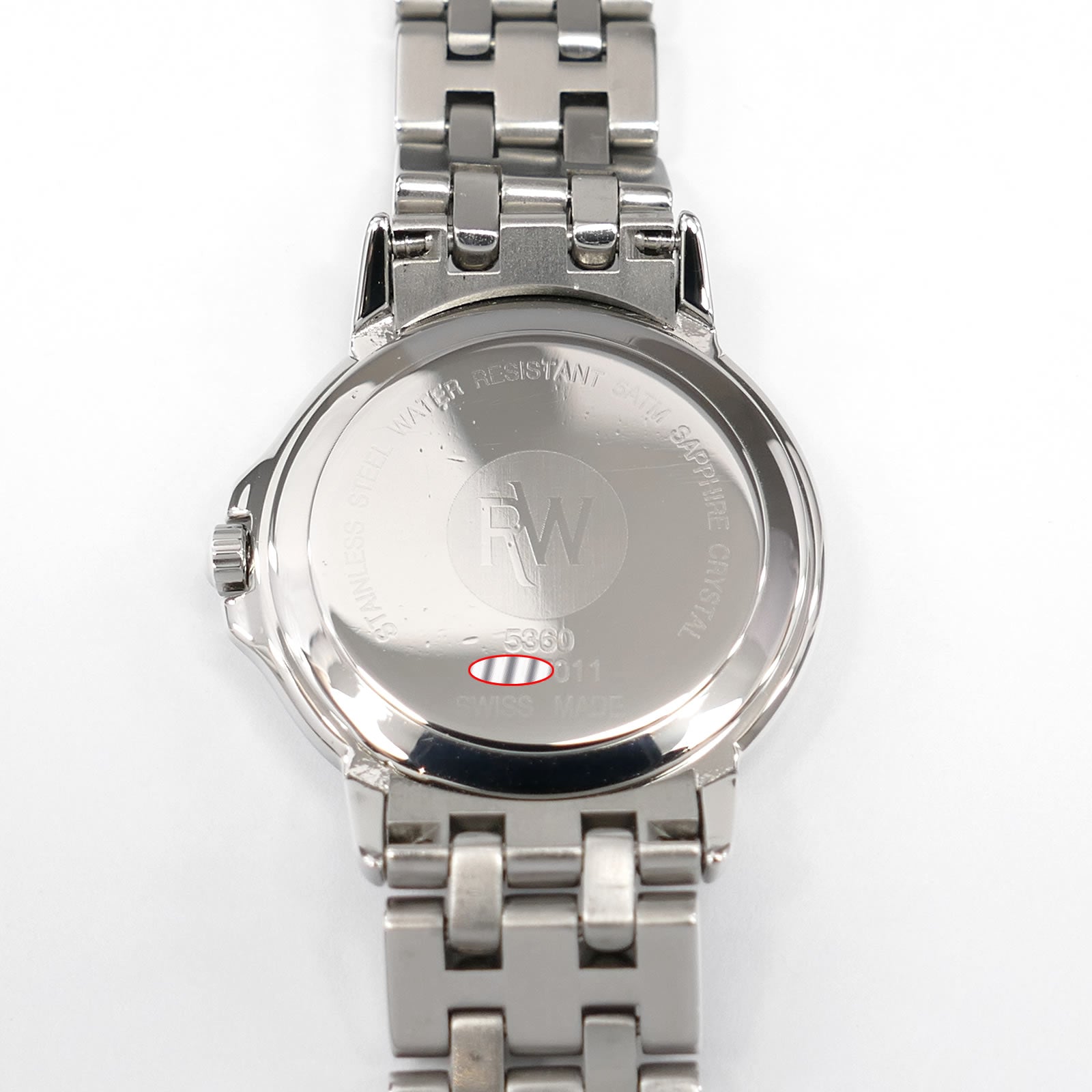 Raymond Weil Tango 5360 stainless steel case back