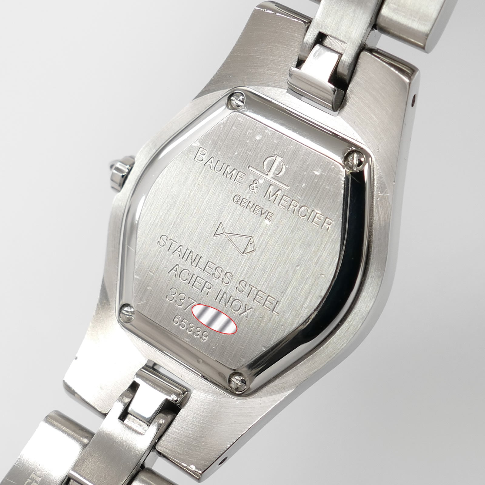 Baume & Mercier Linea 65339 stainless steel case back