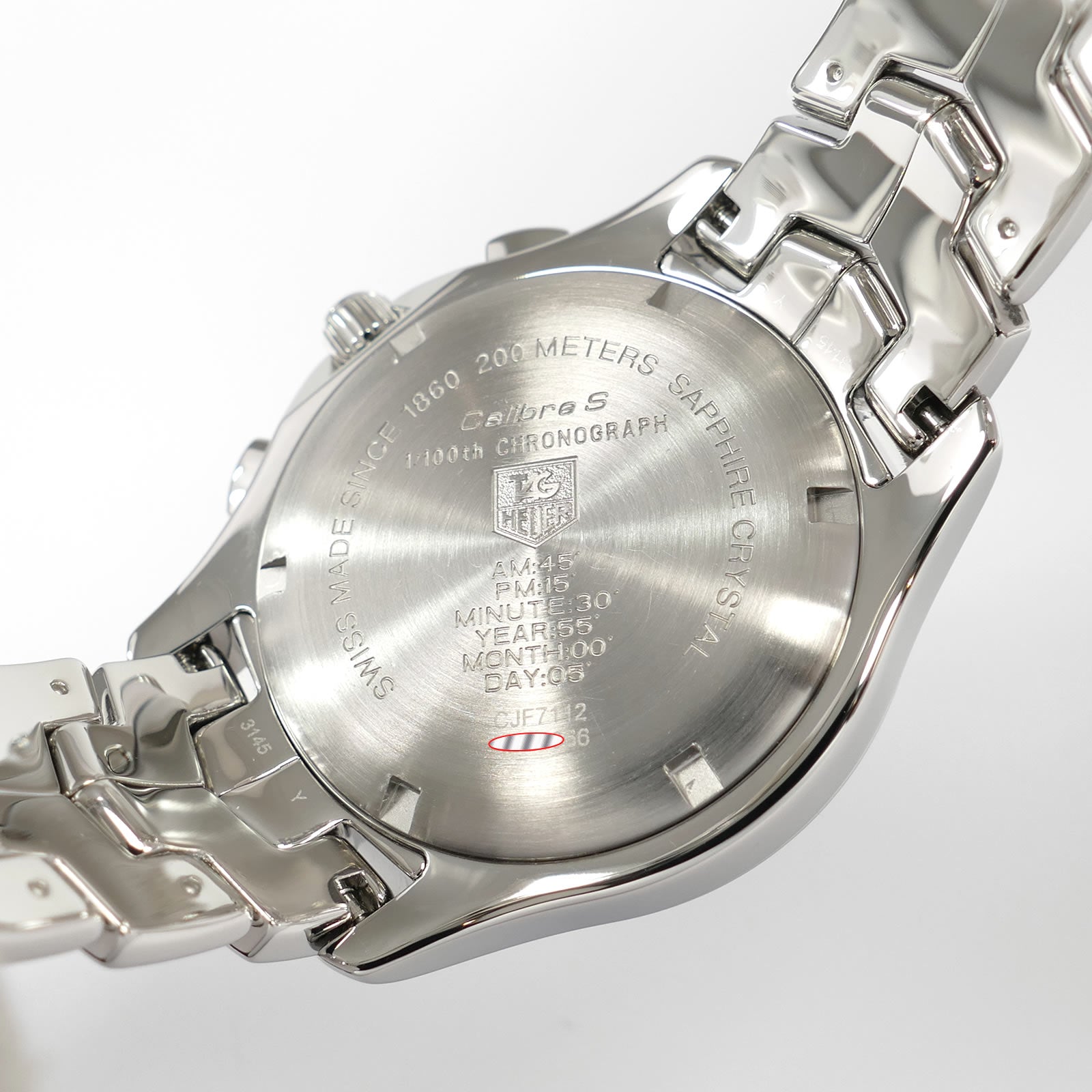 TAG Heuer Link Calibre S CJF7112 stainless steel screw down case back